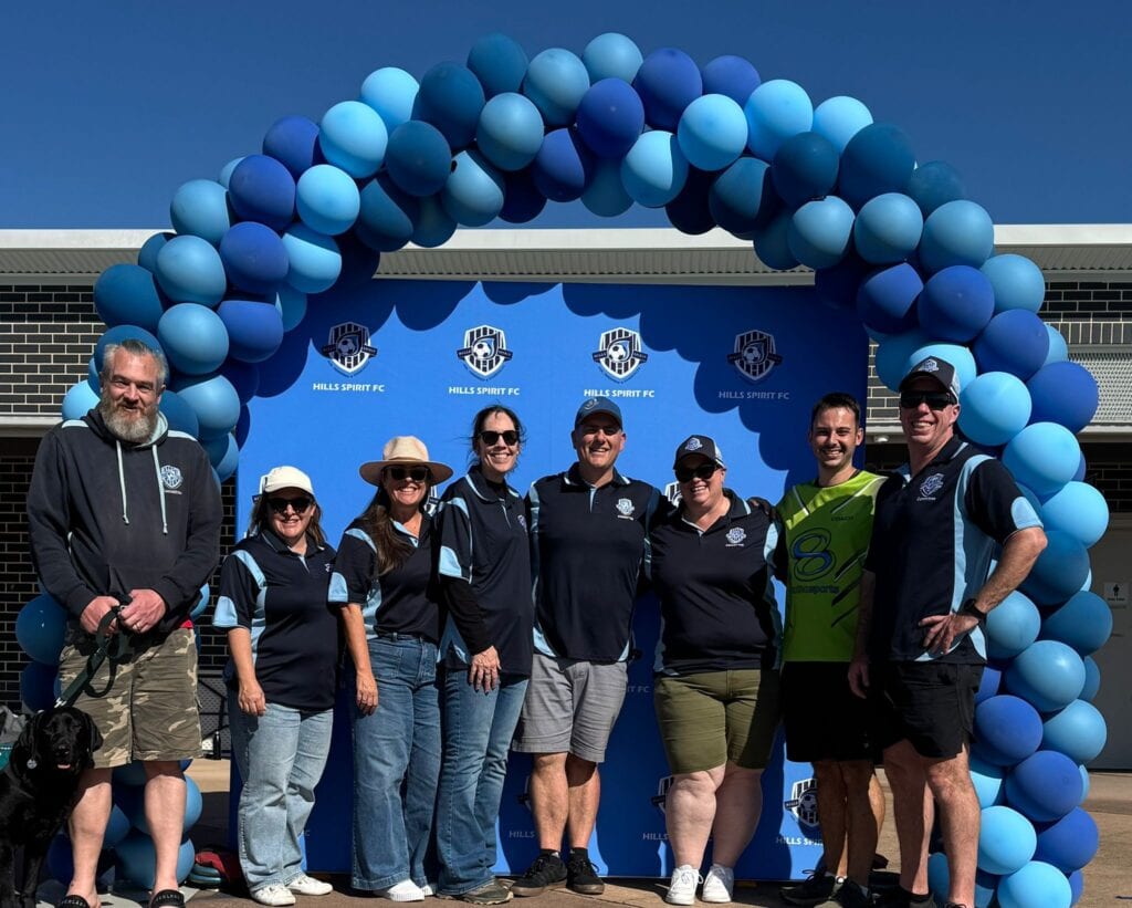 Club committee at a community event